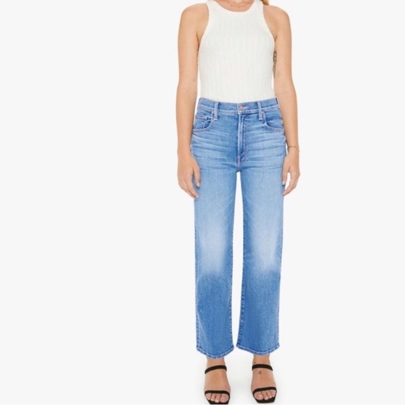 MOTHER The Rambler Zip Flood Jeans Size 29 Out Of The Blue - Picture 1 of 15